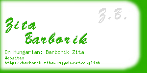 zita barborik business card